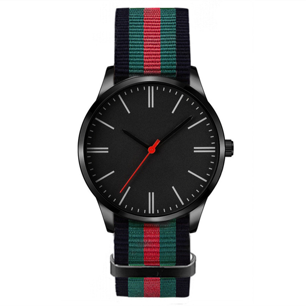 Men's leather strap wristwatch