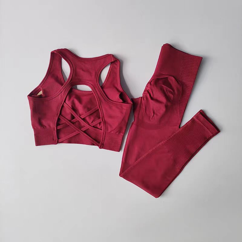 Seamless Quick-Dry Sports Suit with Built-In Bra