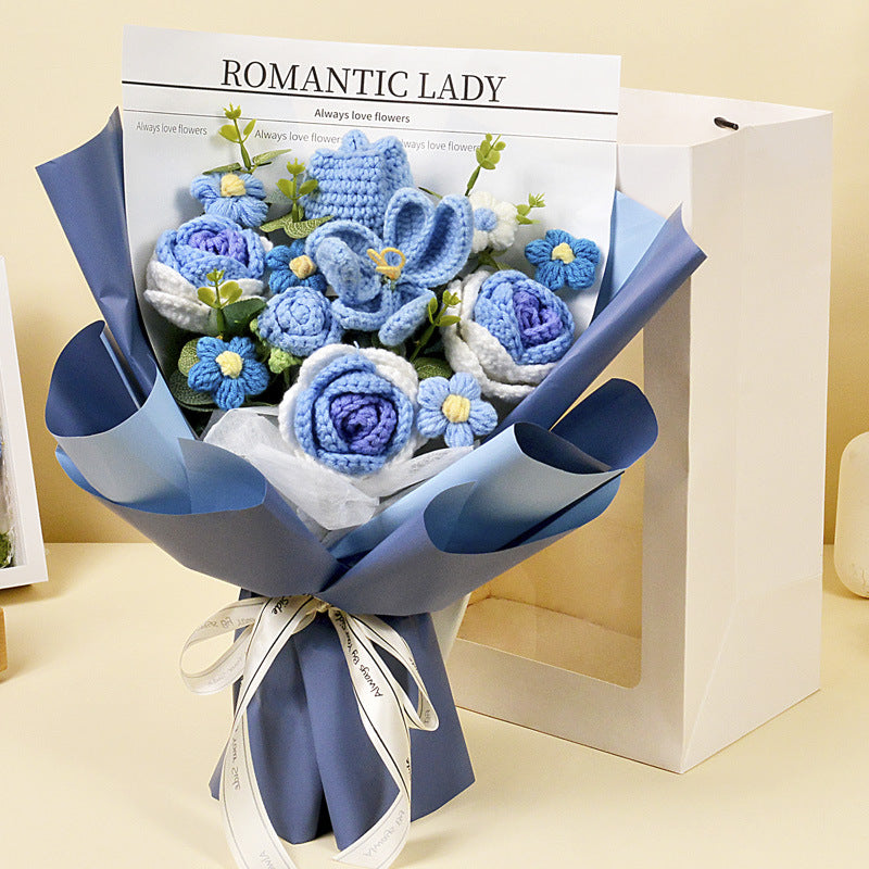 Knitted large bouquet