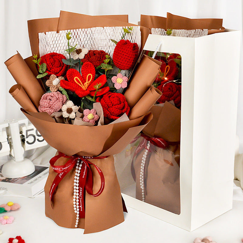 Knitted large bouquet