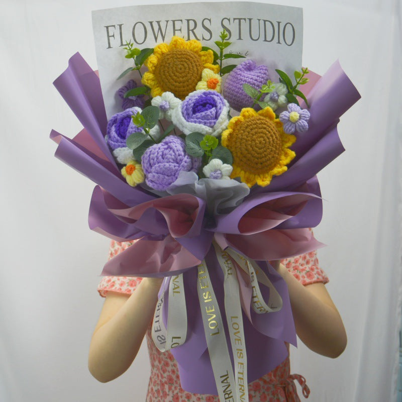 Knitted large bouquet