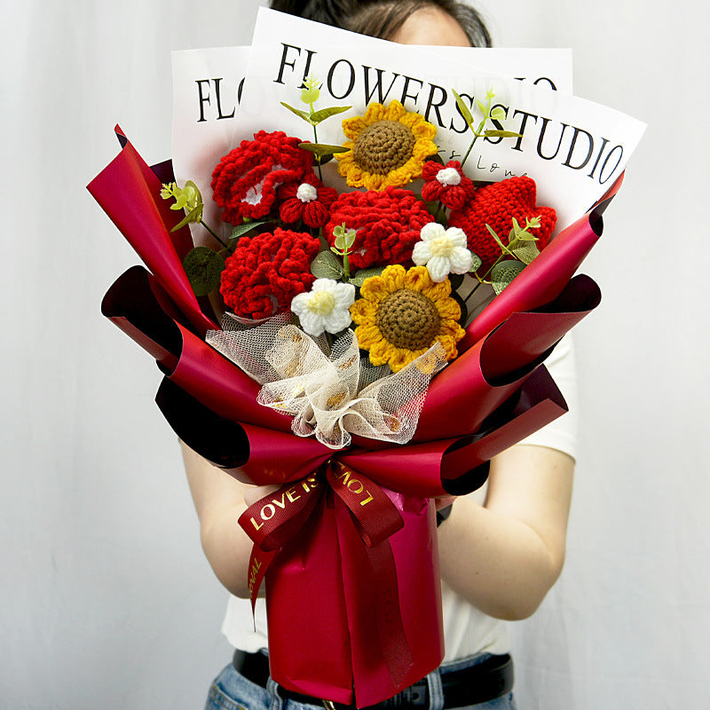 Knitted large bouquet