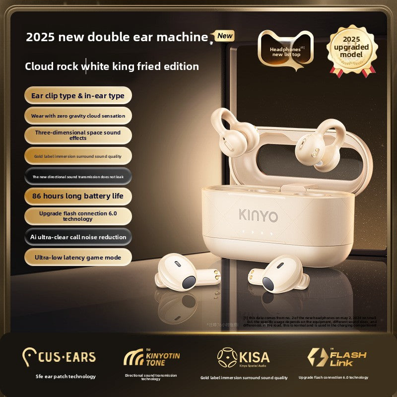 Bluetooth 5.4 dual headset 2025 new wireless ear clip