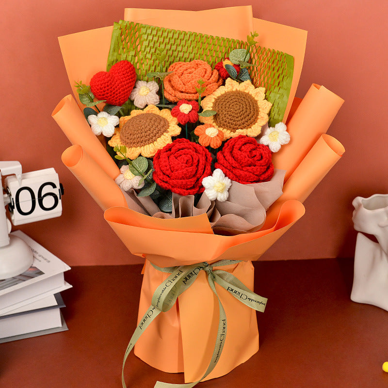 Knitted large bouquet