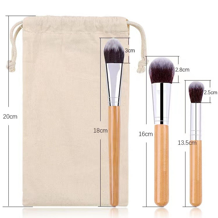 11-piece bamboo handle makeup brush set