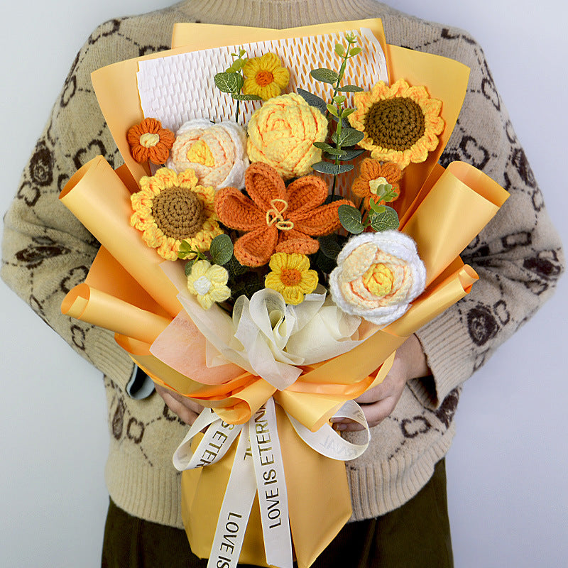 Knitted large bouquet