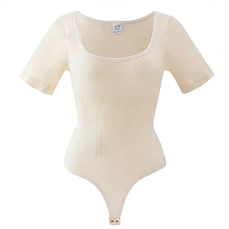 Square-neck short-sleeved thong shaping pants