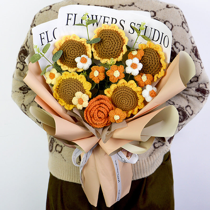 Knitted large bouquet