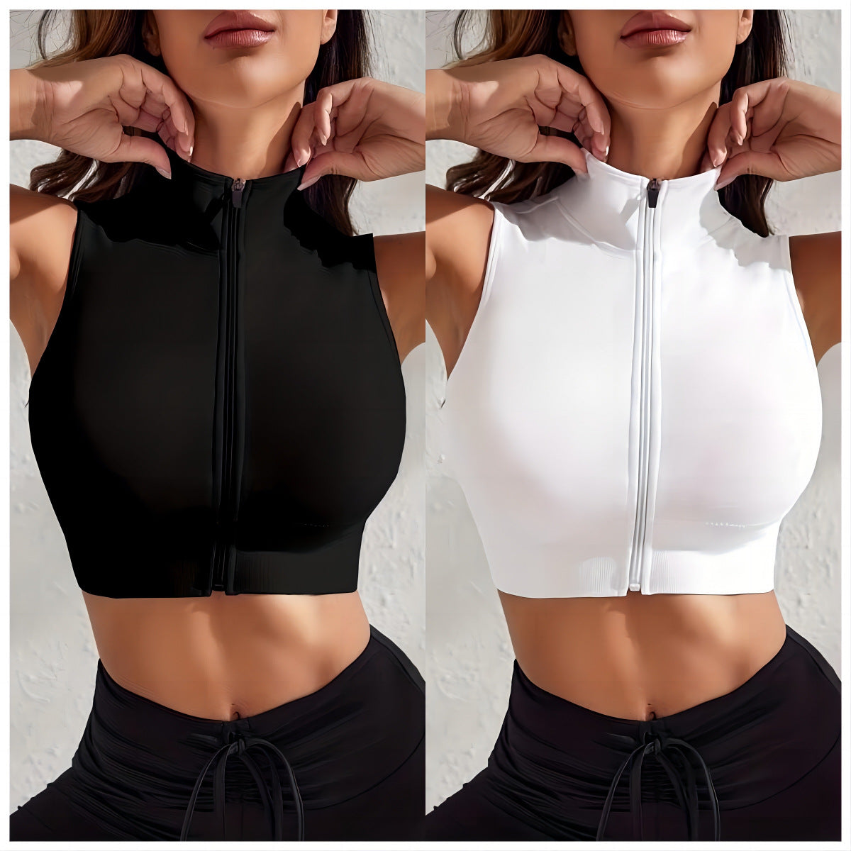 Seamless tight-fitting breathable yoga vest