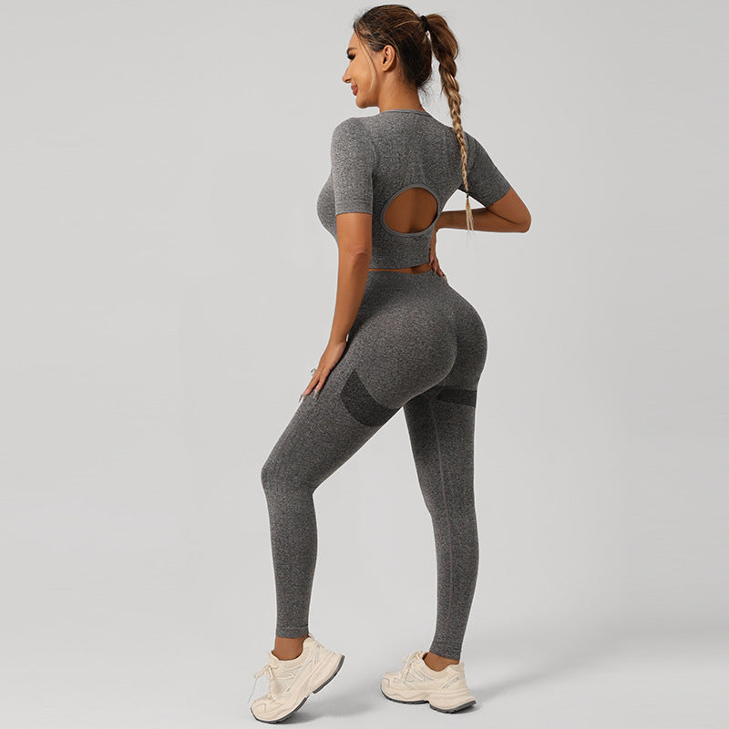 Women Yoga Outfit Set Sports Bra and High Waist Pants