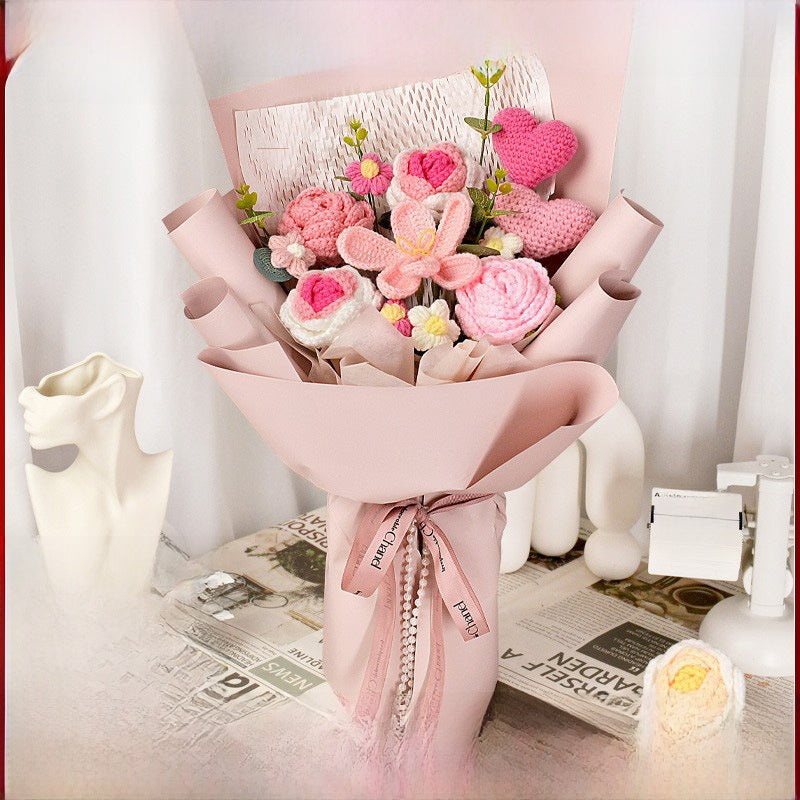 Knitted large bouquet