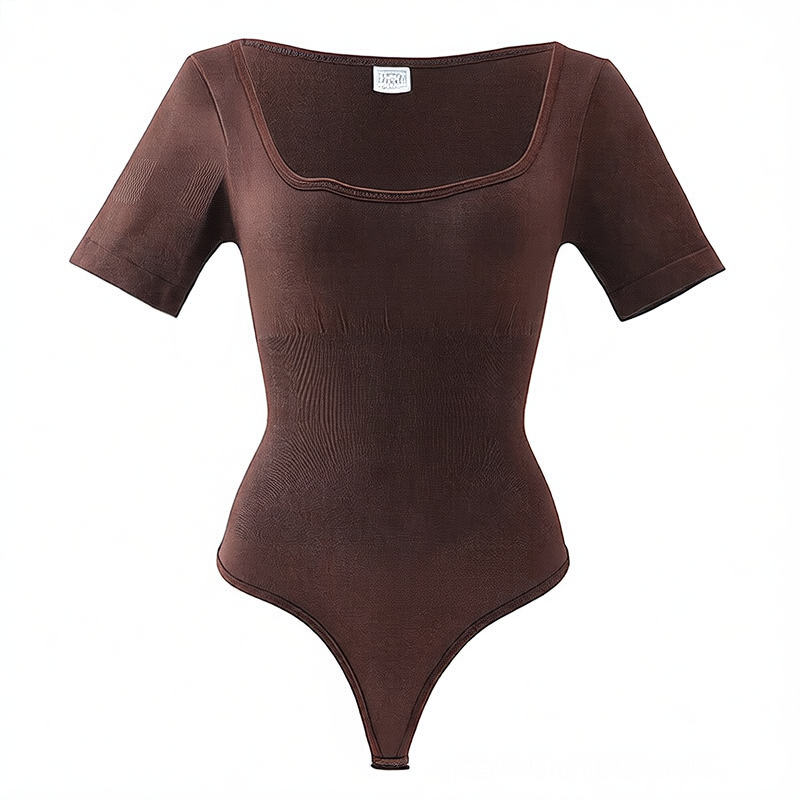 Square-neck short-sleeved thong shaping pants