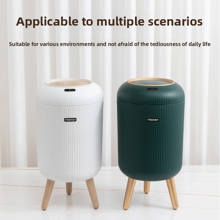Smart sensor-operated trash can with lid