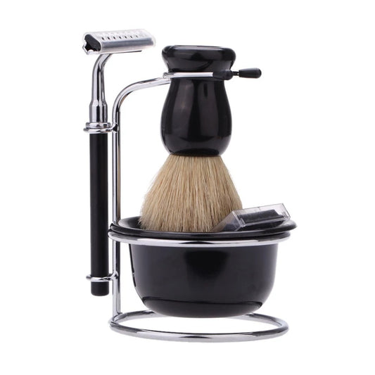 Manual Shaving Razor Set with Brush and Stand