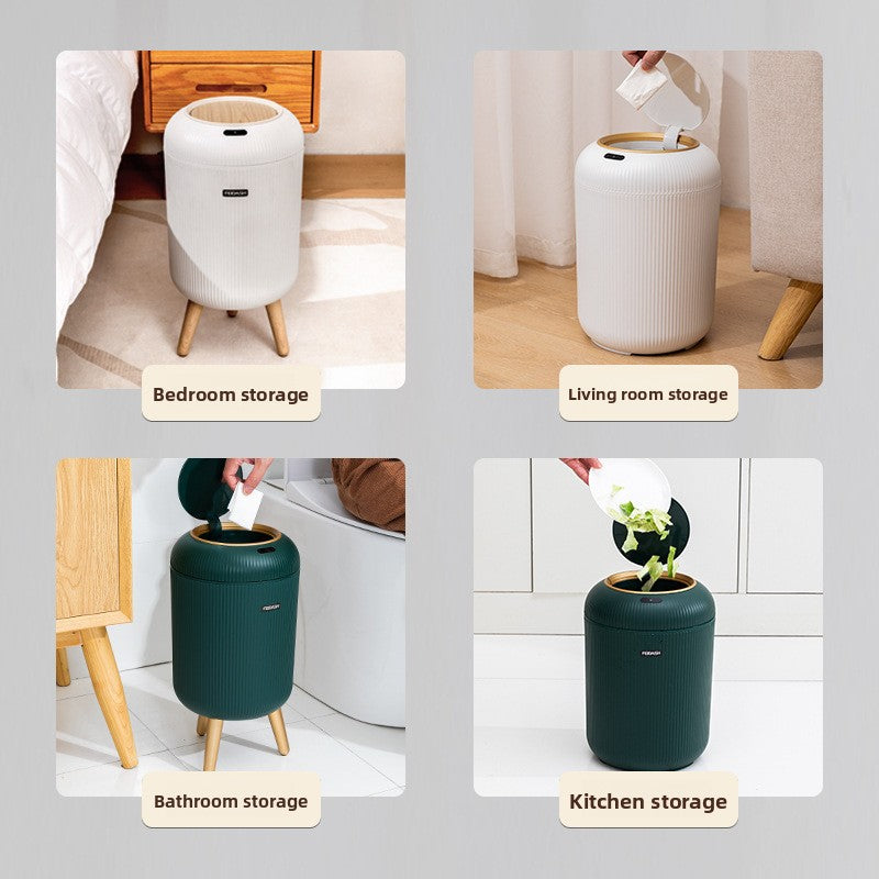 Smart sensor-operated trash can with lid