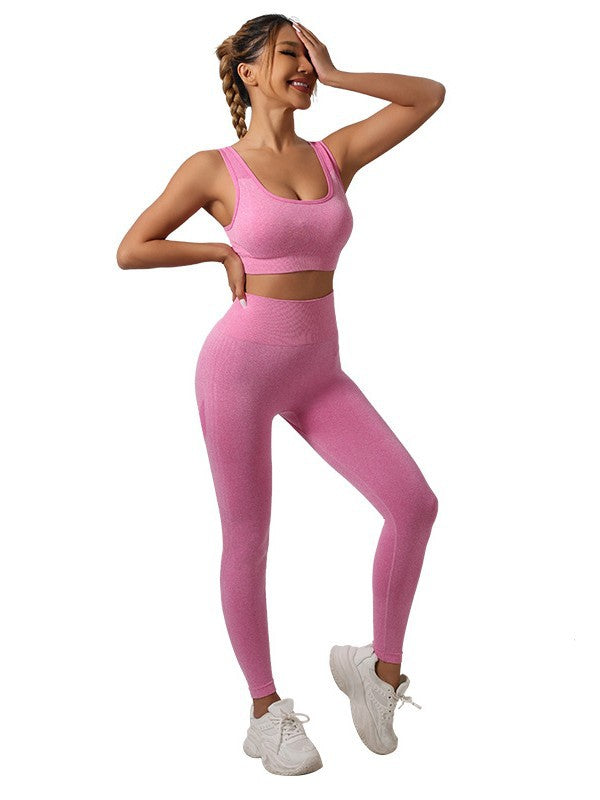 Women Yoga Outfit Set Sports Bra and High Waist Pants
