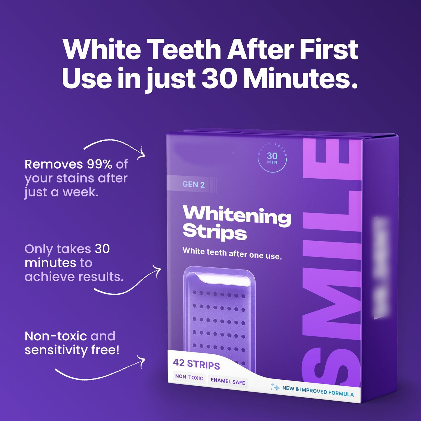 Dental Whitening Strips - New Violet Edition