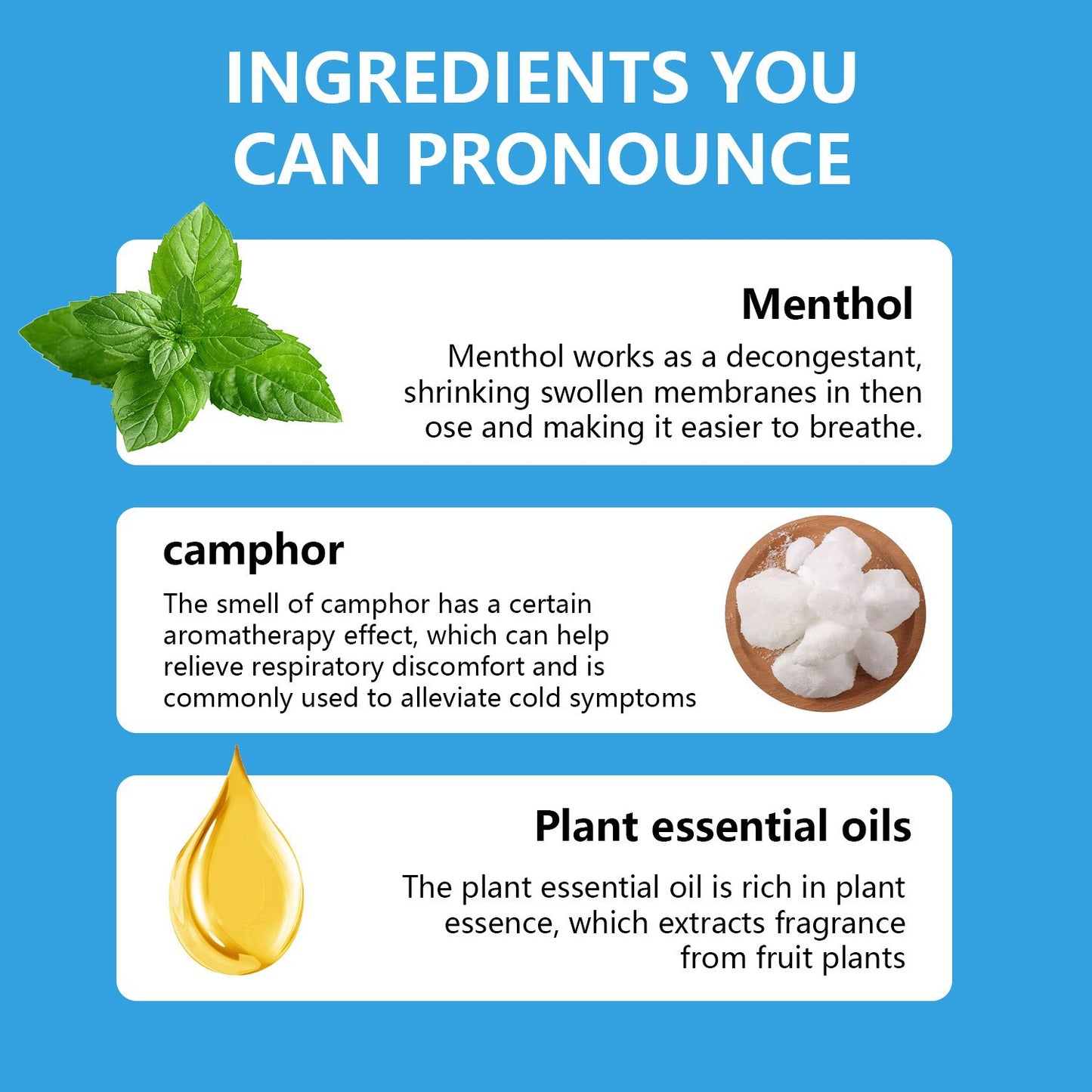 Peppermint essential oil nasal unblock