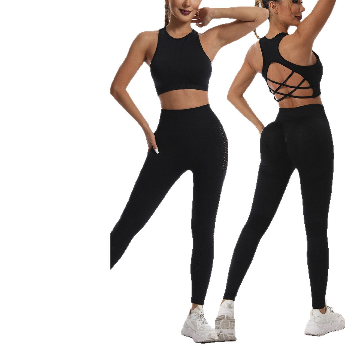 Seamless Quick-Dry Sports Suit with Built-In Bra