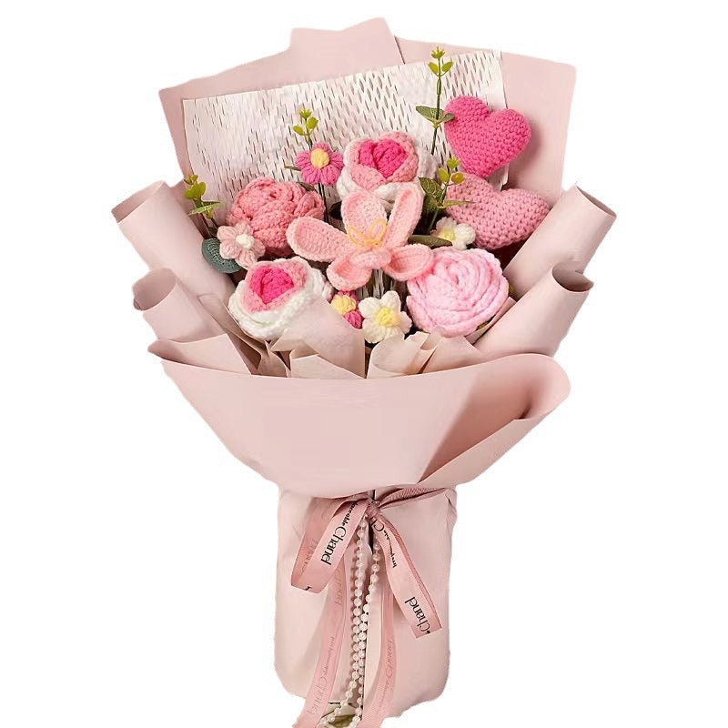 Knitted large bouquet