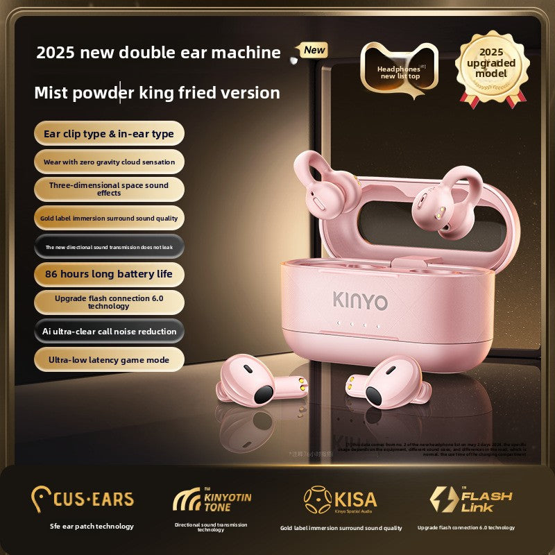 Bluetooth 5.4 dual headset 2025 new wireless ear clip