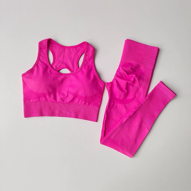 Seamless Quick-Dry Sports Suit with Built-In Bra